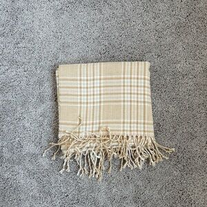 Abercrombie & Fitch Plaid Cream Scarf